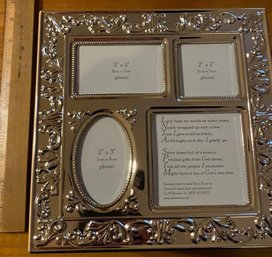 Beautiful Silvertone Picture Frame Jewelry/Trinket Box