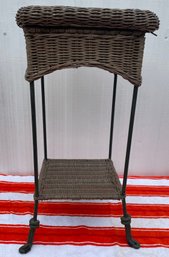 Bamboo And Metal Plant Stand