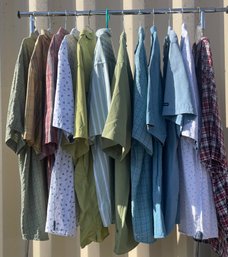 Lot Of 10 Mens Button Up T-shirts