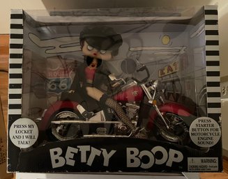 Vintage Talking Betty Boop Doll On Motorcycle