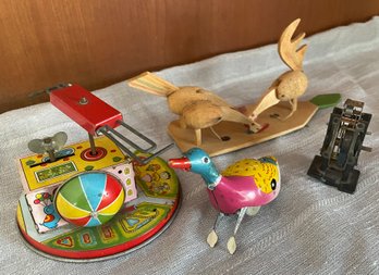 Old Metal And Wood Toy Lot