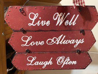 Live Well, Love Always, Laugh Often 3 Piece Wood Painted Sign