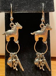 Adorable Horse Drop Earrings With Charms