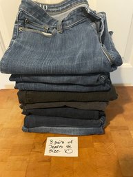 Eight Pair Womens Jeans Size Ten
