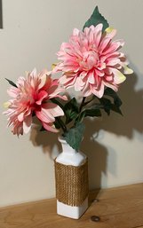 Pretty Pink Faux Flowers In A Vase