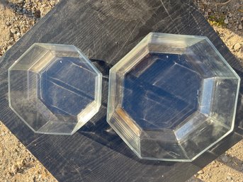 Two Six Sided Glass Nesting Bowls