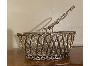 Dainty Silver Metal Basket