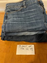 Three Pair Of Womens Jeans Size 12-14