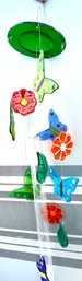 Stained Glass Butterfly And Flower Wind Chime