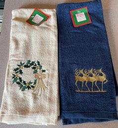 Pair Of Holiday Hand Towels