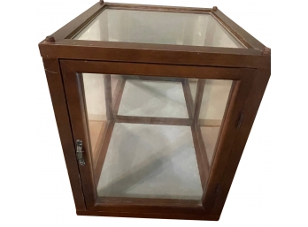 Pair Of Two Smaller Stackable Glass Display Cases