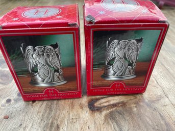 Two Mini Home For The Holiday Angel Candle Votives