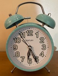 Turquoise Battery Operated Alarm Clock