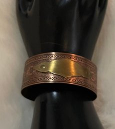 Pretty Two Toned Cuff Coppertoned Bracelet