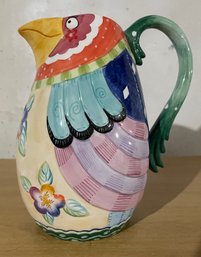 Fits And Floyd Colorful Tropical  Bird Pitcher