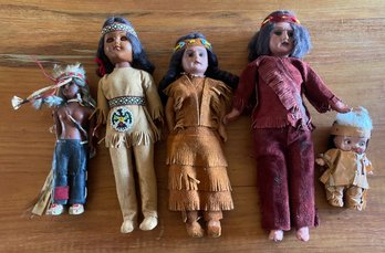 Lot Of Native American Dolls