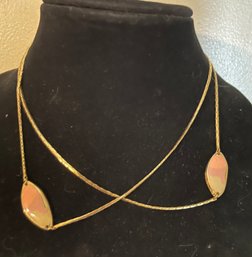 Pretty Pastel Gold Toned Necklace