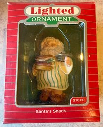 Vintage Hallmark Keepsake Lighted Ornament Santas Snack