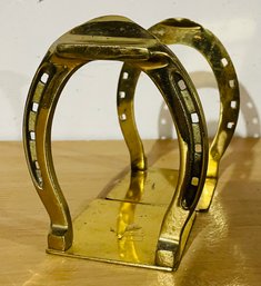 Brass Colored Horseshoe Bookends