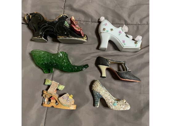 Lot Of Early And Vintage Ceramic Shoes
