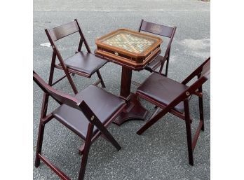 Franklin Mint Scrabble, The Collectors Edition 24 Kt Plated Set With  Game Pedestal And 4 Scrabble Chairs