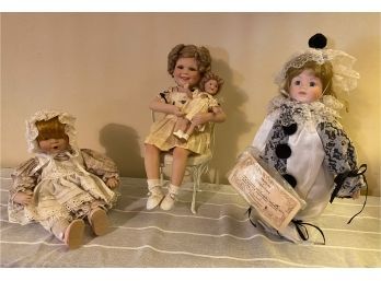 Trio Of Vintage Porcelain Dolls