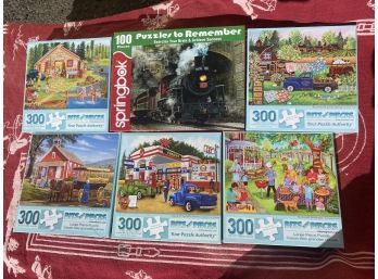 Lot Of 6 300 Piece Jigsaw Puzzles
