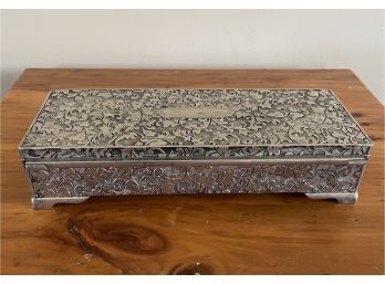 Early Vintage Silver Jewelry Box, Heavy