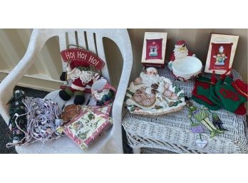 Vintage Lot Of Christmas Decorations Including Hallmark Keepsake Item And Fitz & Loyd Plate