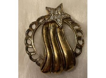Gold Vermeer Brooch, Star With Crystals