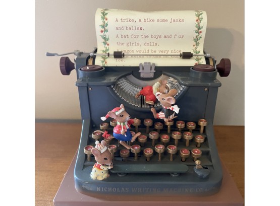 Vintage Enesco Small World Of Music, All We Want For Christmas Musical Typewriter