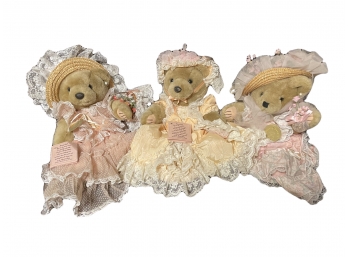 Vintage Lot Of 3 Bearly People Stuffed Animals