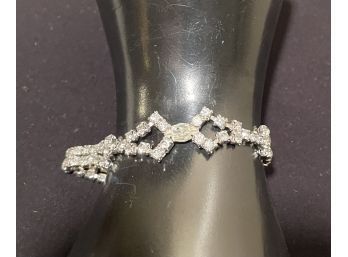 Vintage Silver And Crystal Bracelet