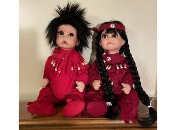 Two Porcelain Indian Dolls