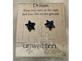 Vintage Unwritten Blue Star Post Earrings