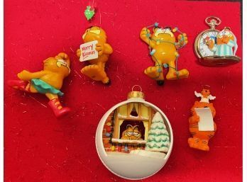 Vintage Lot Of Garfield Christmas Ornaments