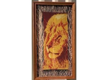 Vintage Lion Print On Fabric