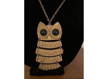 Vintage Costume Owl  Necklace