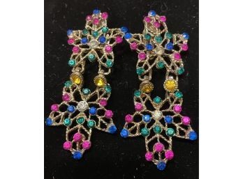 Vintage Star Multicolored Clip On Earring
