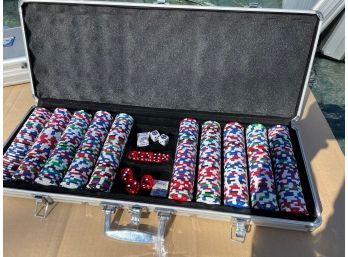 Poker Game Case With Chips And Dice