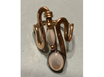 Unique Vintage 12K GF Ring With Pearl Stones