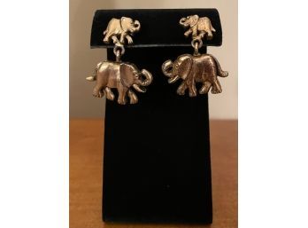 Pair Of Elephant Post Earrings