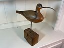 Nicely Carved & Painted CERLEW Shorebird Decoy Signed D.B.W.