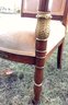 Louis Philippe Mahogany Arm Chair In Peach Velvet With Gold Painted Accents