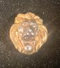 Pr. Large Vintage Sterling Lion Head Earings  Clip On