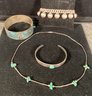 Large Lot Of Vintage Sterling Turquoise Jewelry