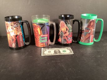 4 Vintage Snap-On Tools Beer Mugs With Semi Nude Models 1990s