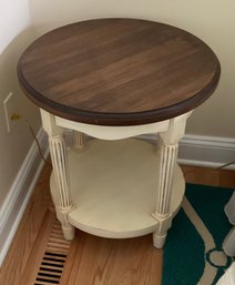 Cream Painted  Louis XVI Style  Table With Mellow Wooden Top