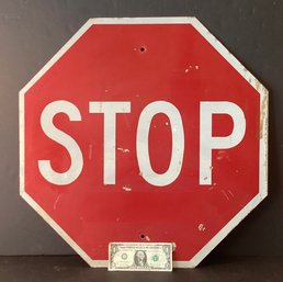 Vintage STOP  Sign In Red With White Lettering