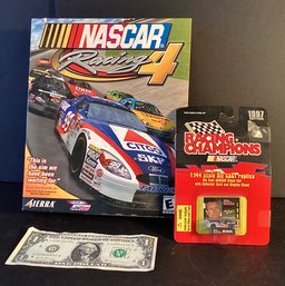 NASCAR Racing 4 95/98 CD ROM  & 1:144 Scale  Cast Die Mark Martin #6 Replica W Stand
